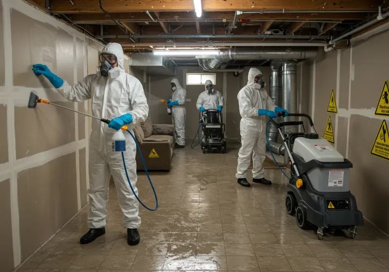 Basement Moisture Removal and Structural Drying process in Wilmot, NH